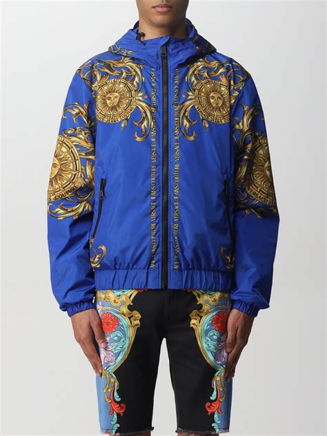 versace jeans jacke herren blau mit fell|Jacken für Herren von Versace Jeans Couture .